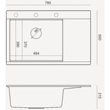 Quadron Kuhinjsko korito JOSH 111 z dodatki, črn z bakrenimi detajli | Shoptok.si