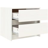 Noćni ormarići 2 kom bijeli 40x31x35,5 cm od masivne borovine | shoptok.hr