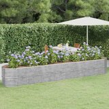 vidaXL Visoka greda iz prašno premazanega jekla 440x80x68 cm srebrna Cene