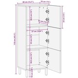  Visoki ormar 40x33x110 cm Masivno drvo akacije | shoptok.hr