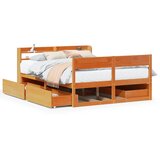 vidaXL Okvir kreveta bez madraca voštano smeđi 160x200 cm od borovine | shoptok.hr
