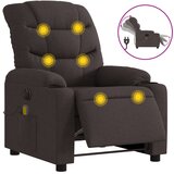 Maison Chic Električni masažni naslanjač - Relax naslanjač temno rjavo blago, (22134552) | Shoptok.si
