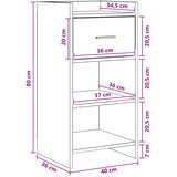  Kreveta Hrast sonoma 40 x 36 x 80 cm Konstruirano drvo | shoptok.hr
