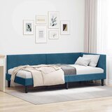 vidaXL Kutni okvir kreveta Plava 90 x 190 cm Velvet i inženjerski drvo | shoptok.hr