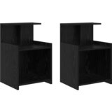 vidaXL noćni ormarići 2 komada crnog hrasta 40x35x60 cm konstruirano drvo | shoptok.hr