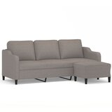 vidaXL Kavč trosed s stolčkom za noge taupe 180 cm blago, (20925744) Cene