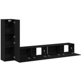  Set TV Kavana od 3 Dijela Crna Hrast Konstruirano Drvo | shoptok.hr
