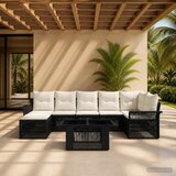  Sjedeća garnitura za vrt 8 kom. Crna i krem-bijela poliratan 100 x 55 x 73 cm | shoptok.hr