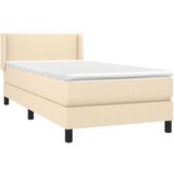  Krevet s oprugama i madracem krem 90 x 200 cm od tkanine | shoptok.hr