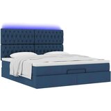 vidaXL Otomanski posteljni okvir z vzmetnico moder 180x200 cm blago | Shoptok.si