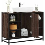 vidaXL Kopalniška omarica za umivalnik rjavi hrast 80x33x60cm inž. les | Shoptok.si