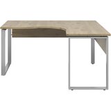 Voleo kotna pisalna miza leseni material bela, barve hrasta | Shoptok.si
