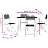  5-dijelni vrtni blagovaonski set antracit metalni mrežasti | shoptok.hr