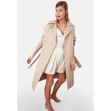 Trendyol Beige Oversize Ring Buckle Belt Water Repellent Trench Coat | Shoptok.si