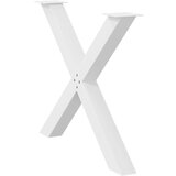  Noge za jedilno mizo X-oblika 2 kosa bela 90x(72-73) cm jeklo, (21828617) | Shoptok.si