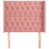  Uzglavlje s ušima ružičasto 93x16x118/128 cm baršunasto | shoptok.hr
