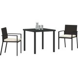  Vrtni set za objed 3 kom. Crna Čelik s prahom premazan | shoptok.hr