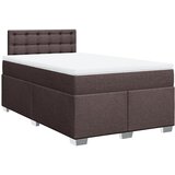vidaXL Box spring postelja z vzmetnico temno rjav 120x200 cm blago, (21306946) Cene
