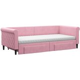  Dnevni krevet na razvlačenje ružičasti 90 x 200 cm baršunasti | shoptok.hr
