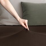 DecoKing Smeđa elastična plahta Amber Collection, 100-120 x 200 cm | shoptok.hr