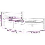  Za krevet od masivne borovine bijeli 90 x 200 cm | shoptok.hr