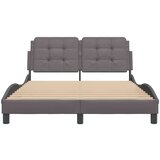 vidaXL Posteljni okvir z LED lučkami siv 140x190 cm umetno usnje | Shoptok.si