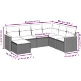  7-dijelni set vrtnih sofa od poliratana s jastucima crni | shoptok.hr