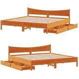 vidaXL Posteljni okvir s predali voščeno rjav 180x200cm trdna borovina, (21321642) | Shoptok.si
