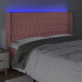  LED uzglavlje ružičasto 203x16x118/128 cm baršunasto | shoptok.hr