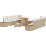  Set od 11 komada vrtnih kauča s jastucima bež poli ratana | shoptok.hr