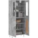  Visoka komoda siva betona 69,5x34x180 cm od konstruiranog drva Slike