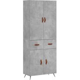vidaXL Visoka komoda betonsko siva 69,5x34x180 cm inženirski les | Shoptok.si