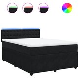 vidaXL box spring postelja z vzmetnico črna 160x200 cm žamet, (21304906) | Shoptok.si