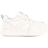 Shelvt White women's sneakers with a high sole | shoptok.hr