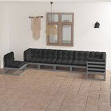 The Living Store Vrtna sedežna garnitura 7-delna z blazinami trdna borovina - Vrtna Sedežna Garnitura, (21473139) Cene