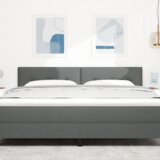 vidaXL LED Uzglavlje S Dugim Prešanim Sjedalom Tamno Sivo 90 cm Tkanina | shoptok.hr
