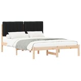  Krevetni okvir s tapiciranim uzglavljem Crna 140 x 190 cm | shoptok.hr