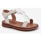 Boto White Kids' Patent Sandals with Bow and Velcro Strap Joratia | ePonuda.com