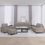  4-dijelni set sofa s jastucima smeđesivi od tkanine | shoptok.hr