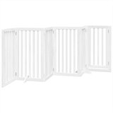 vidaXL Ograda za pse z vrati zložljiva 6 panelov bela 300cm topolovina | Shoptok.si