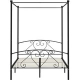  Okvir za krevet s nadstrešnicom crni metalni 160 x 200 cm | shoptok.hr