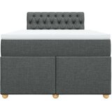 vidaXL Box spring postelja z vzmetnico temno siva 120x200 cm blago | Shoptok.si