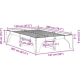  Konstrukcija postelje Rjava 120 x 200 cm Masivno borovo les, (5000127155) | Shoptok.si