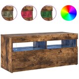  TV ormarić s LED svjetlima boja dimljenog hrasta 90x35x40 cm Smeđa | Shoptok.si