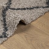  Čupavi tepih PAMPLONA s visokim vlaknima bež-antracit 80x250 cm | shoptok.hr