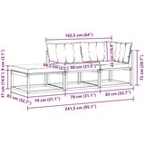  Sekcionalna sofa s jastukom Bijela 241 5 x 83 x 73 cm - Bijela i krem 1x srednji +1x kutni +1x stolić | shoptok.hr