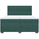 vidaXL Krevet s oprugama i madracem tamnozeleni 200x200 cm baršunasti | shoptok.hr