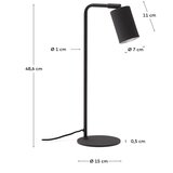 Kave Home Črna kovinska namizna svetilka (višina 49 cm) Manie – | Shoptok.si