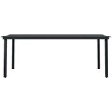  Vrtni blagovaonski stol crni 200 x 100 x 74 cm čelik i staklo | shoptok.hr
