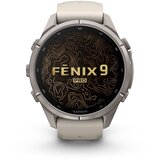 Garmin multisport GPS sat fēnix 9 Pro inReach 43 mm, titanij, silikonski remen maglovito sive / tamne pješčane boje | shoptok.hr
